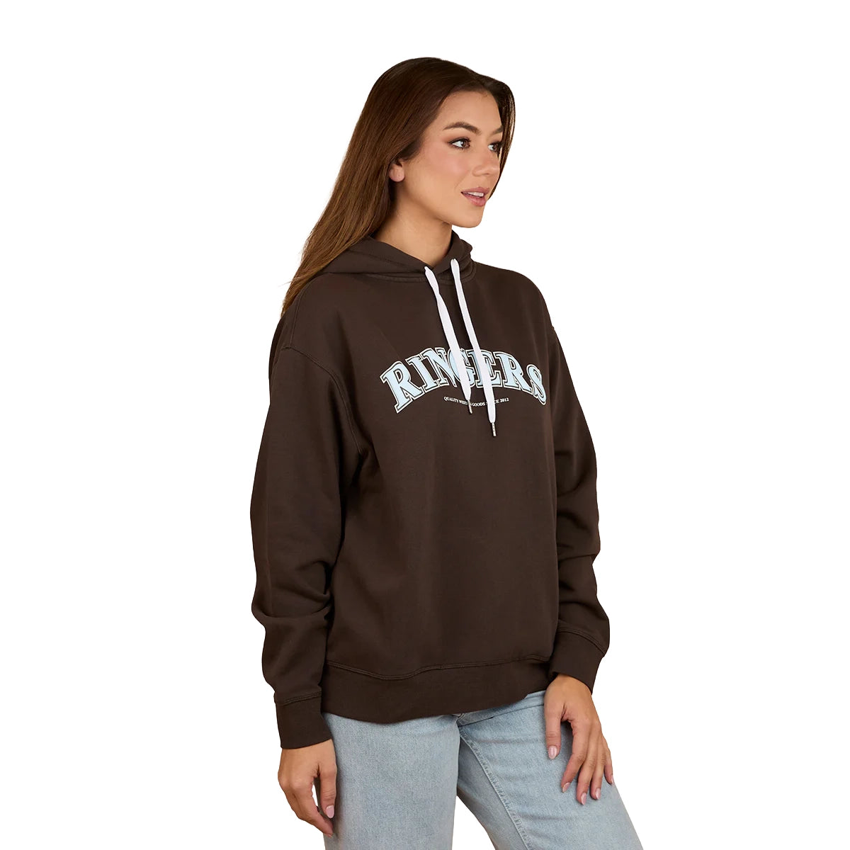 Ringers Western Womens Varsity Hoodie (223081RW) Charcoal 3-4 R