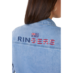 Ringers Western Womens Young and Free L/S Western Shirt (225085RW) Light Wash Blue