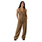 Ringers Western Womens Zahra Linen Vest (225183RW)  Caramel