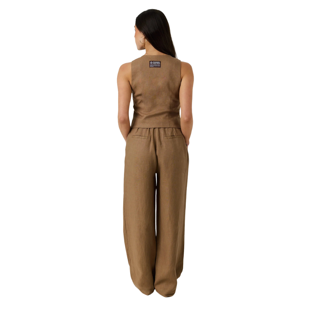 Ringers Western Womens Zahra Linen Vest (225183RW)  Caramel
