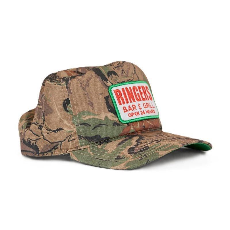 Camouflage Ringers Western Blackwater Cap (723099RW) OSFM with 'Ringers Bar & Grill' logo on a white background.