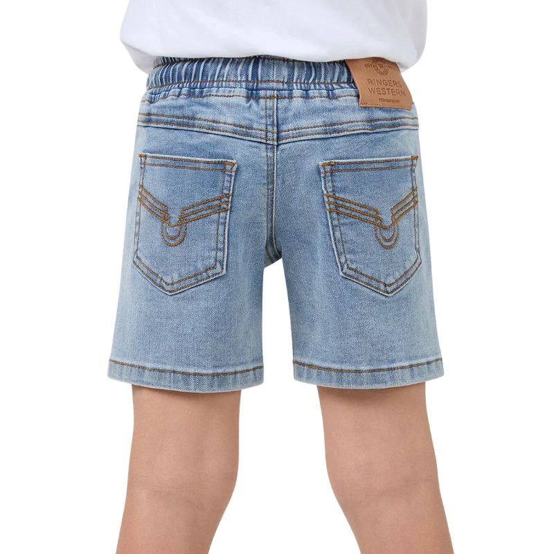 Ringers Western Boys Rustler Elastic Waist Shorts (925034RW)  Light Blue