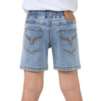 Ringers Western Boys Rustler Elastic Waist Shorts (925034RW)  Light Blue