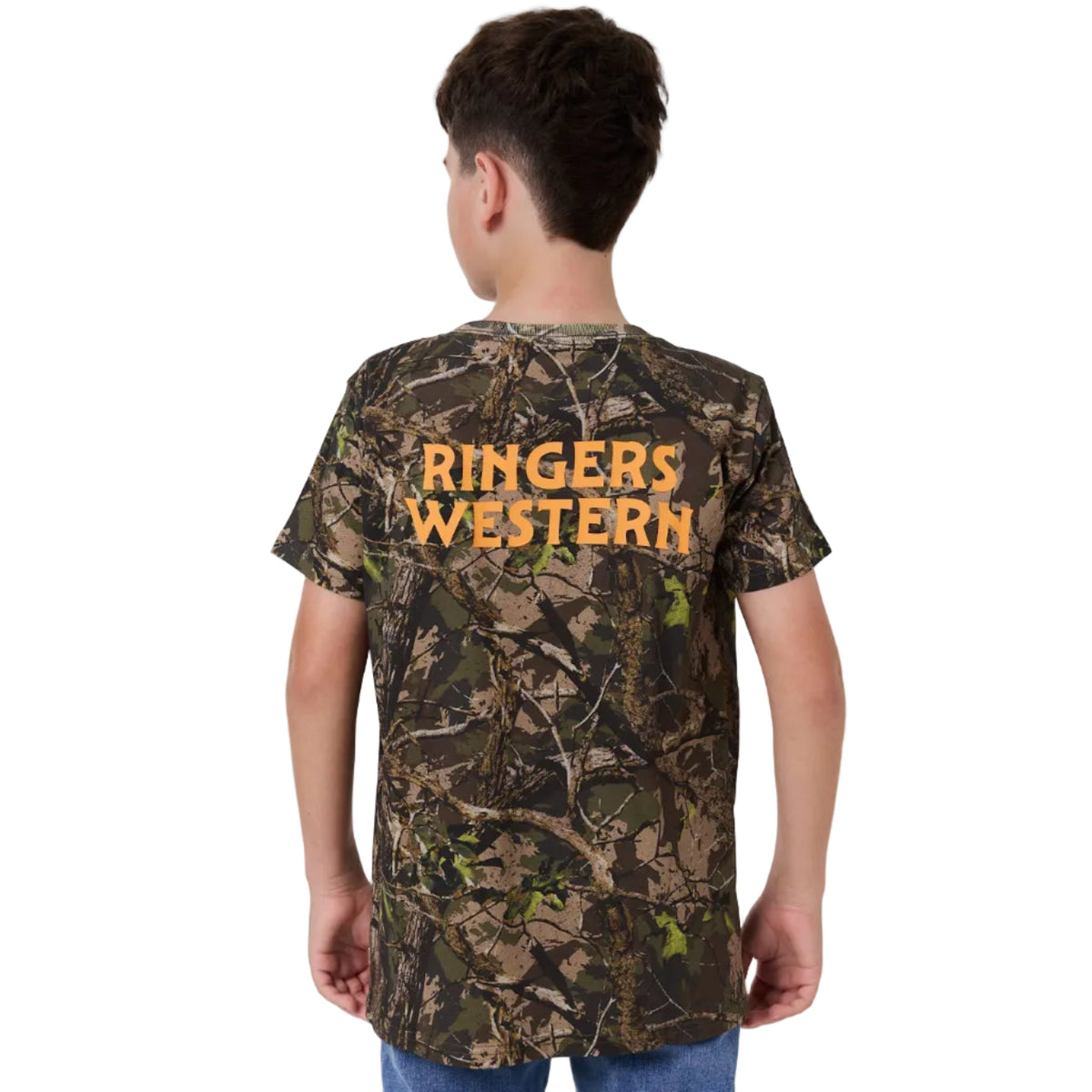 Ringers Western Boys Youth Find Me Camo S/S Tee (925008RW) Camo/Orange