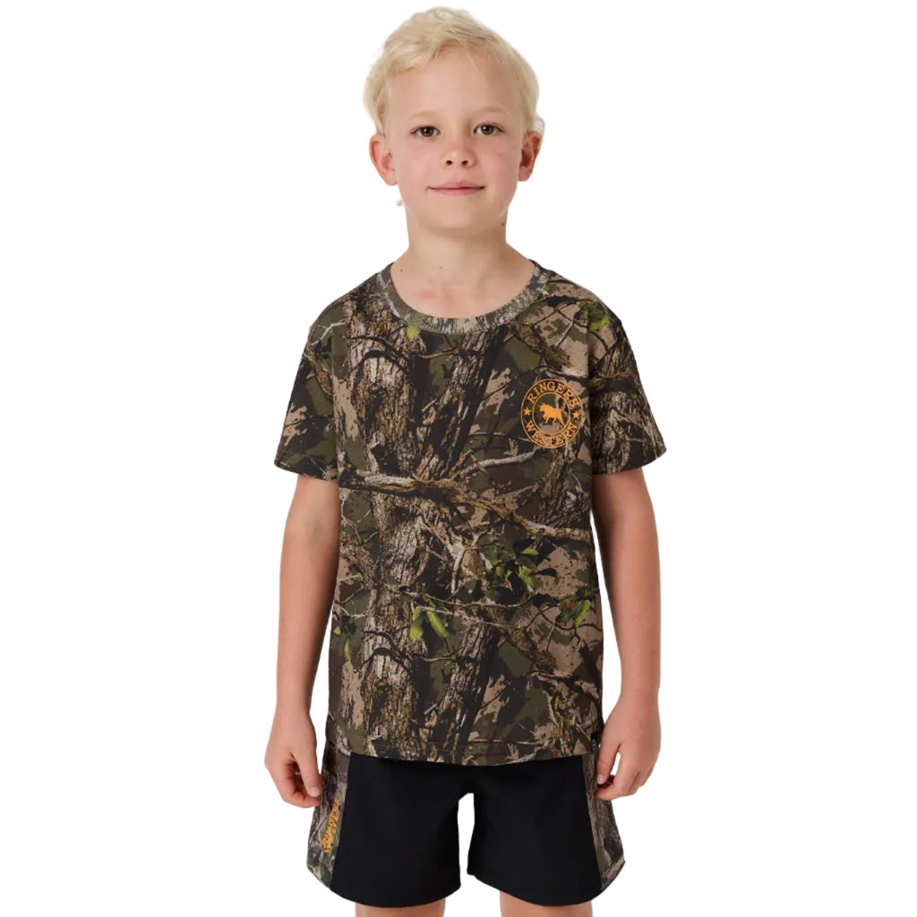 Ringers Western Childrens Find Me Camo S/S Tee (925009RW) Camo/Orange