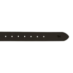 The tail end of a black Ringers Western Children's James belt on a white background.