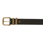 A black Ringers Western Children's James belt with a gold buckle on a white background.