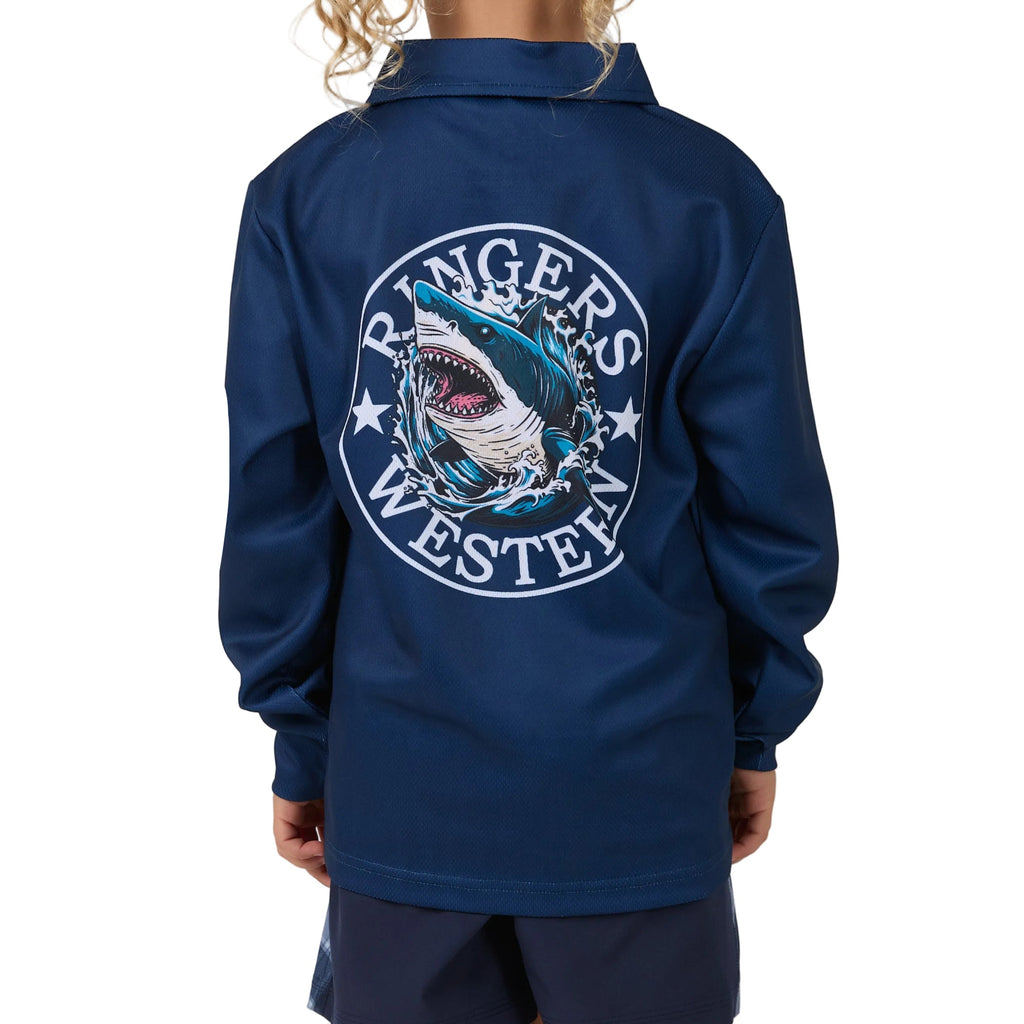 Ringers Western Childrens Man Eater L/S Fishing Jersey  (925014RW)  Dark Navy