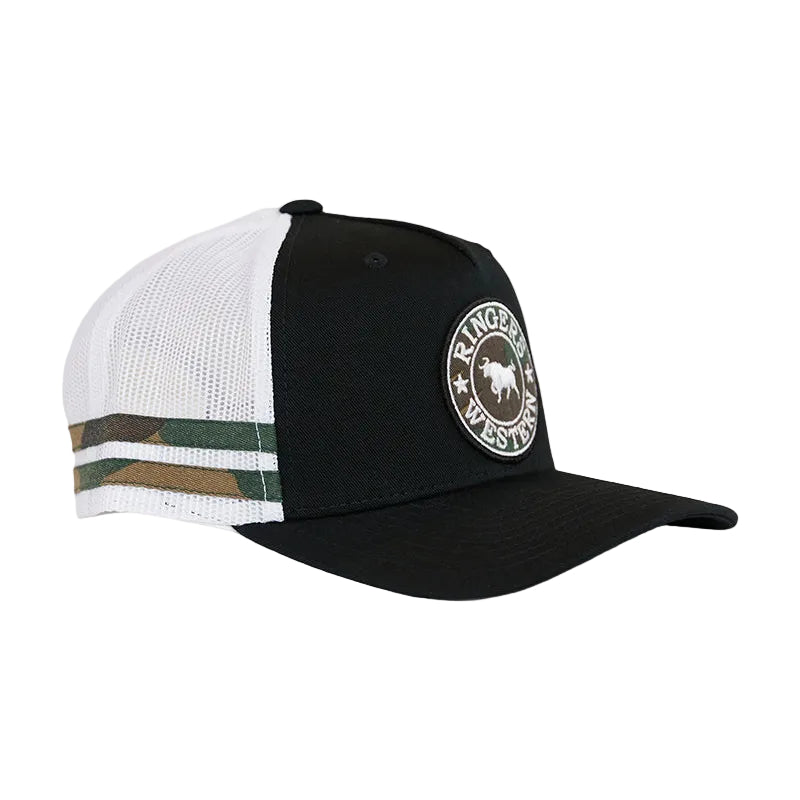 Ringers Western Childrens McCoy Trucker Cap  (722041RW)  Black with Camo