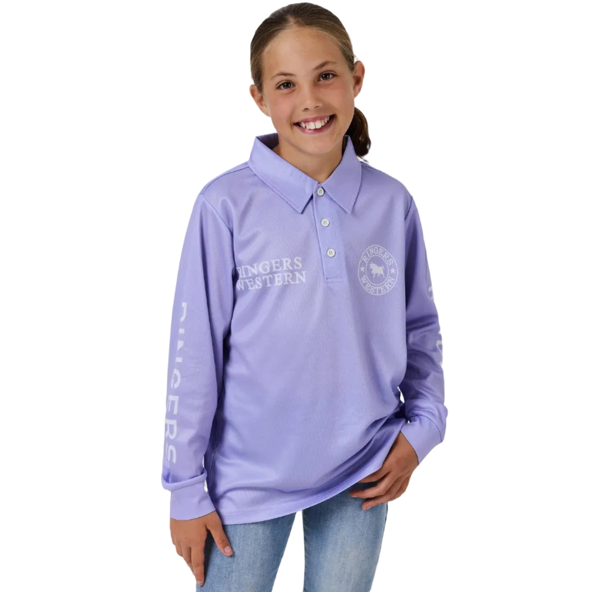 Ringers Western Childrens Signature Bull L/S Fishing Jersey (425109RW) Lilac
