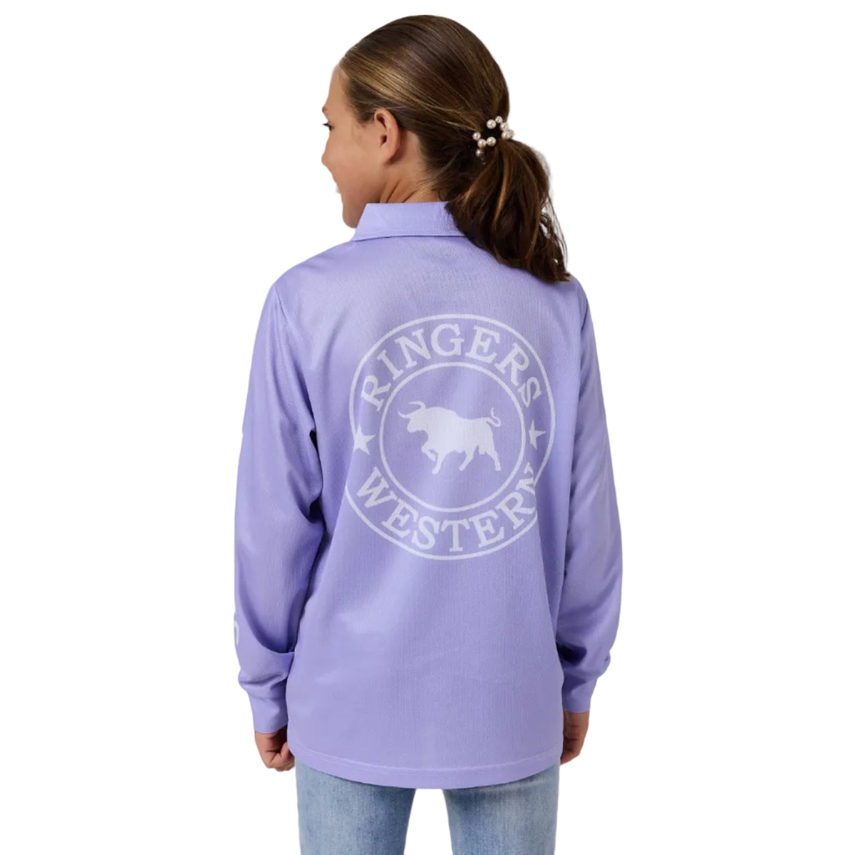 Ringers Western Childrens Signature Bull L/S Fishing Jersey (425109RW) Lilac
