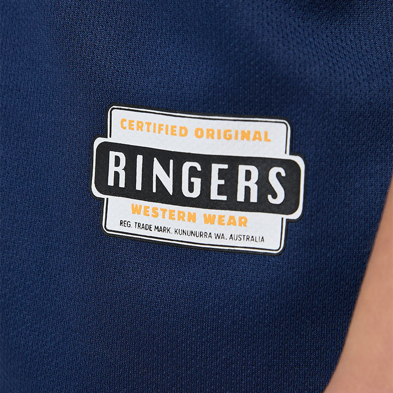 Navy blue shirt with 'Ringers' logo on a plain background