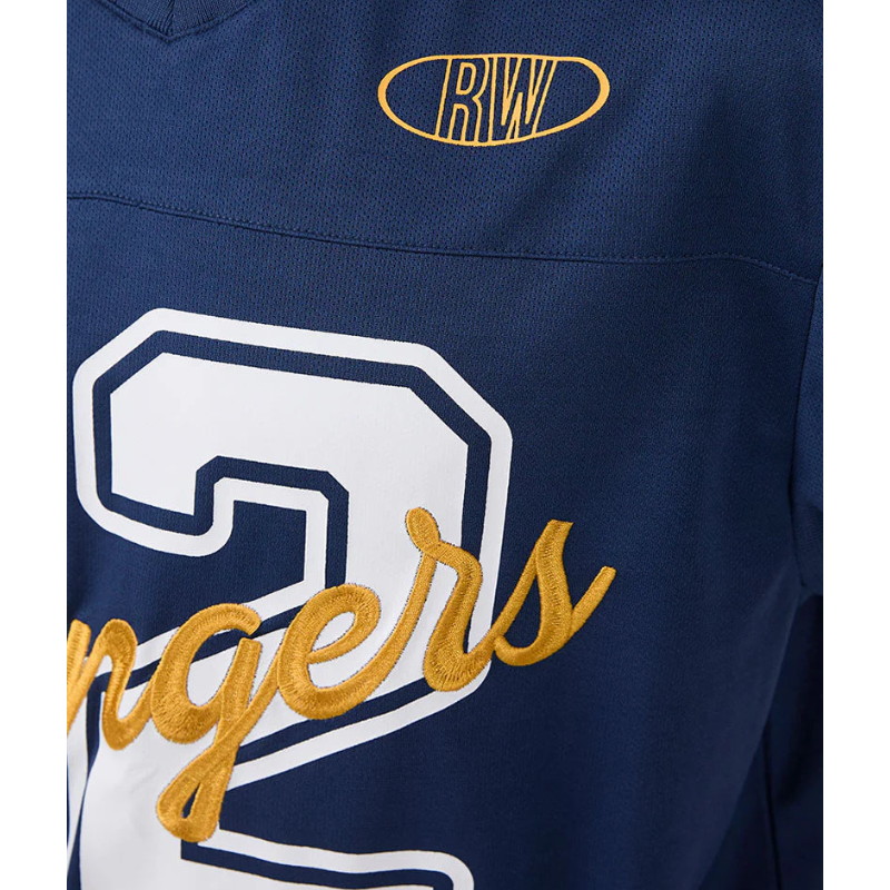 Navy blue sports jersey with 'RW' logo and 'Ringers' text on a white background