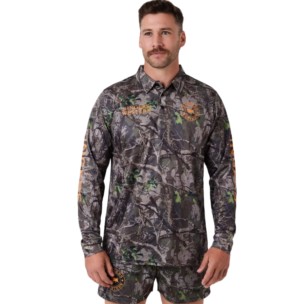 Ringers Western Finder L/S Fishing Jersey (625046RW) Camo/Orange