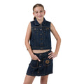 Ringers Western Girls Cowgirl Squad Studded Vest (425144RW)  Vintage Blue Wash