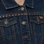 Ringers Western Girls Cowgirl Squad Studded Vest (425144RW)  Vintage Blue Wash