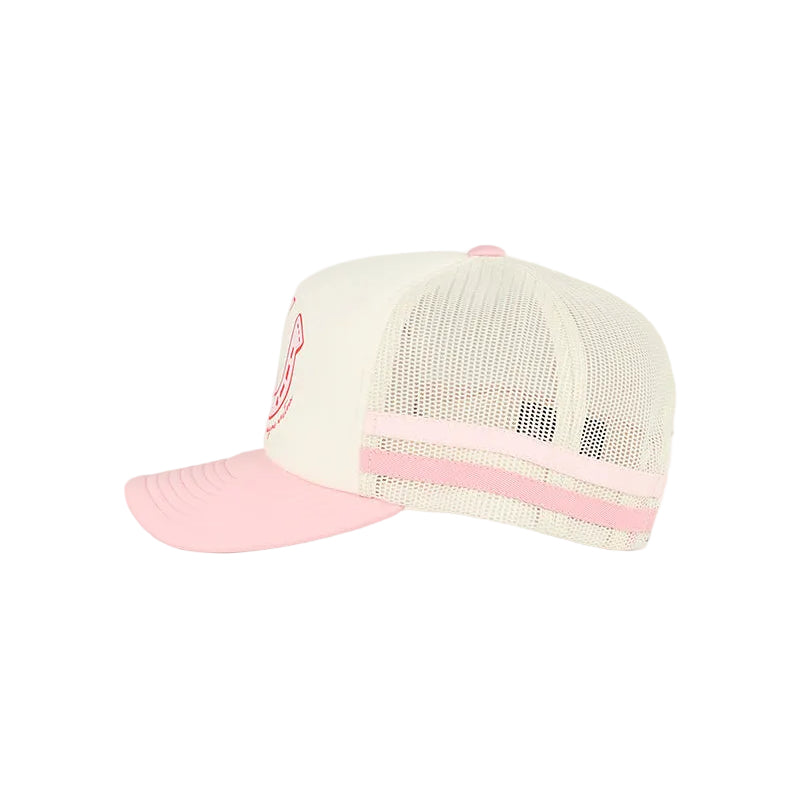 Ringers Western Girls Cross My Heart Foam Trucker Cap (425155RW)  Bone/Dusty Pink