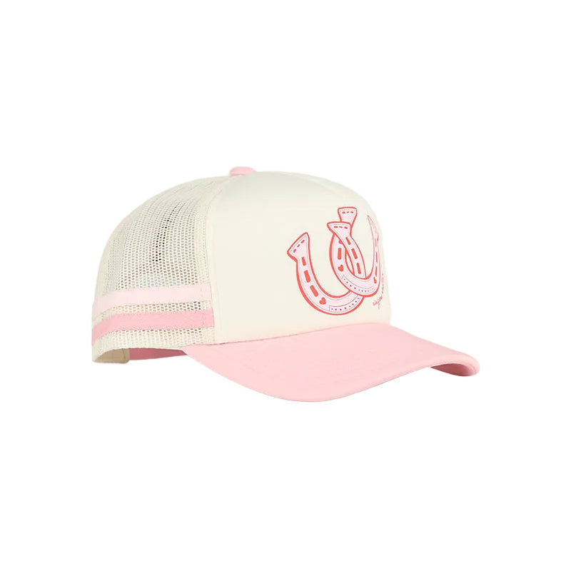 Ringers Western Girls Cross My Heart Foam Trucker Cap (425155RW)  Bone/Dusty Pink