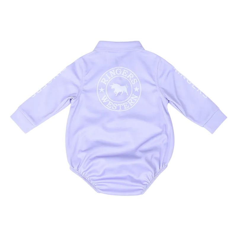 Ringers Western Infants Signature Bull L/S Fishing Jersey Romper  (425119RW)  Lilac