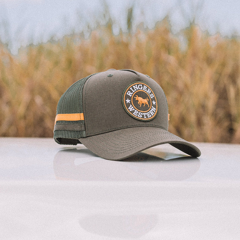Ringers Western  McCoy Trucker Cap  (722038RW)  Army/Orange