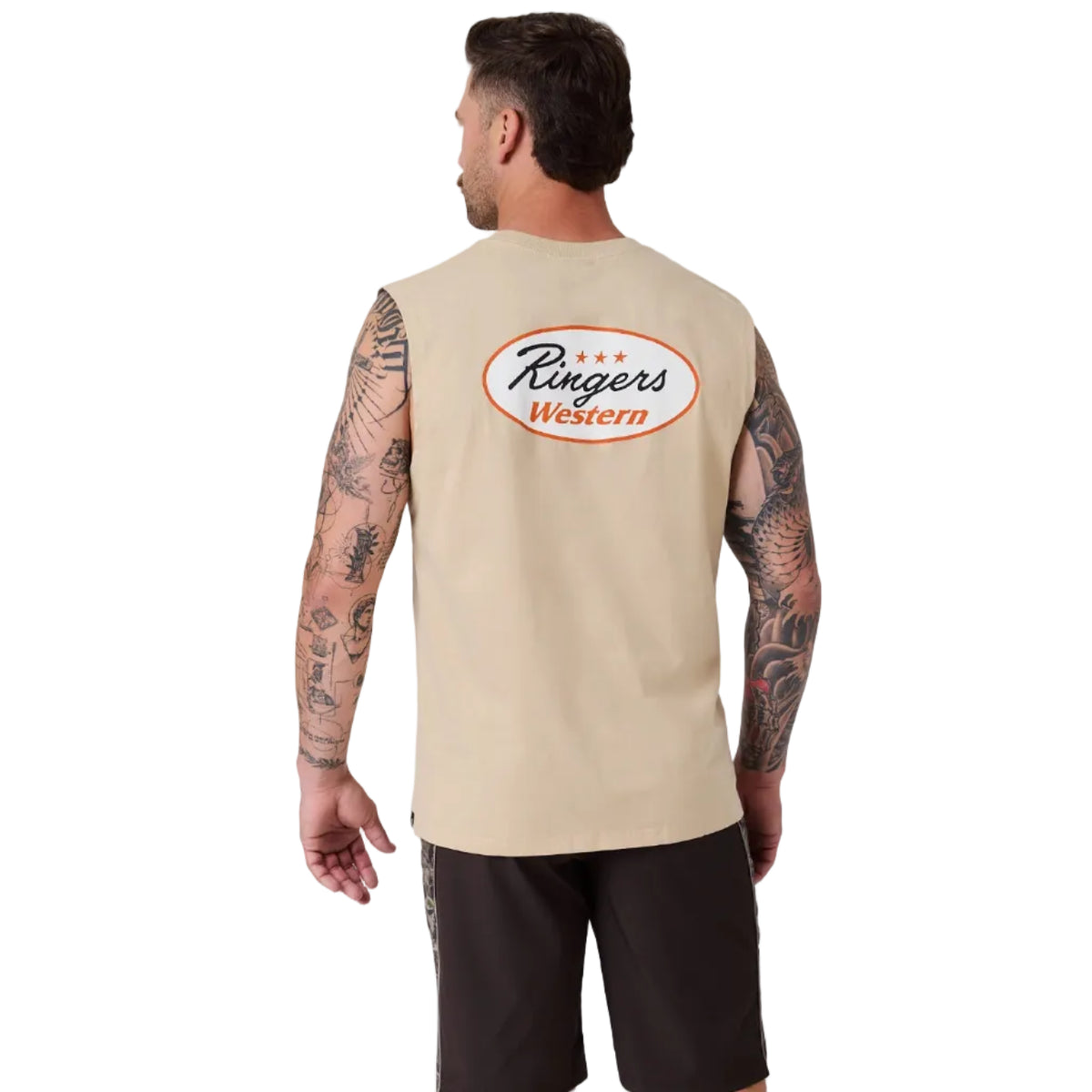 Ringers Western Mens Brawn Relaxed Fit Tank (125163RW) Dark Sand