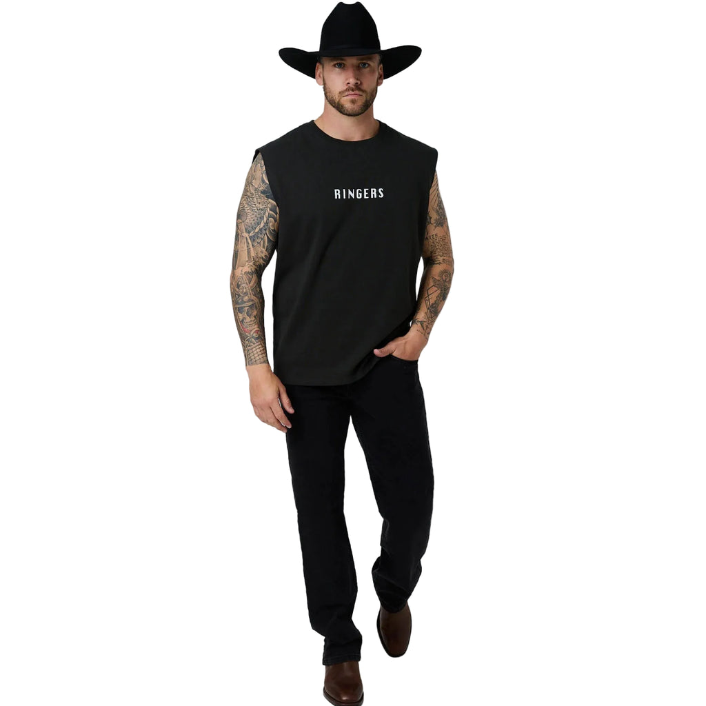 Ringers Western Mens Dust Devil Box Fit Tank (125201RW)  Charcoal