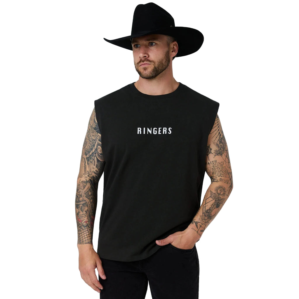 Ringers Western Mens Dust Devil Box Fit Tank (125201RW)  Charcoal