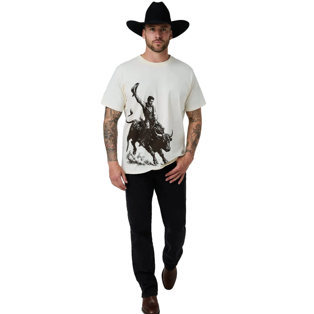 Ringers Western Mens Dust Devil S/S Loose Fit Tee (125199RW)  Off White