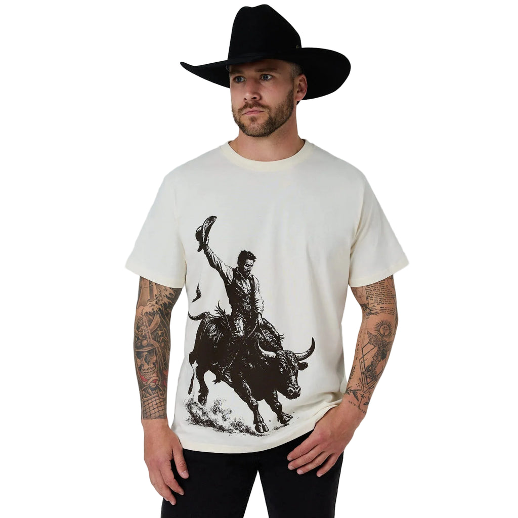 Ringers Western Mens Dust Devil S/S Loose Fit Tee (125199RW)  Off White