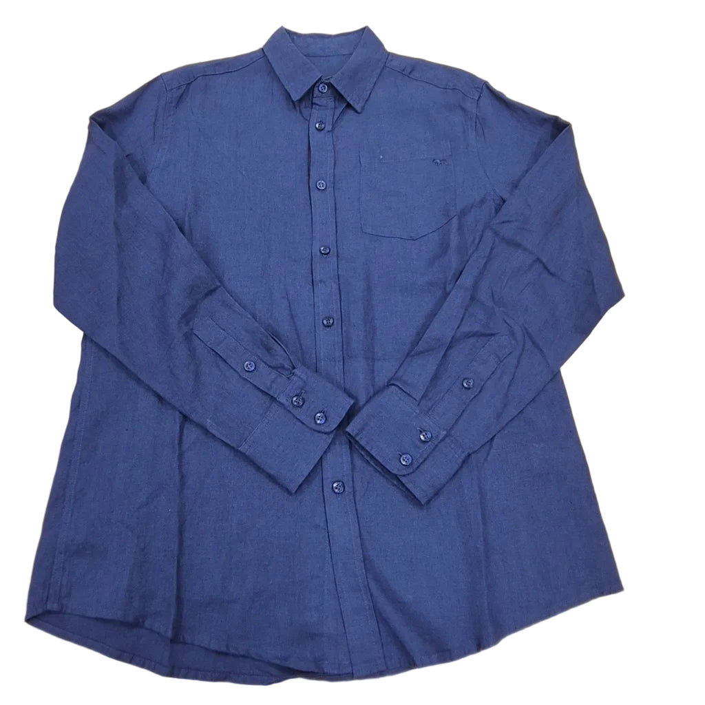 Ringers Western Mens Fieldstone L/S Linen Shirt (125173RW)  Navy