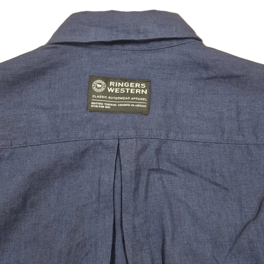 Ringers Western Mens Fieldstone L/S Linen Shirt (125173RW)  Navy
