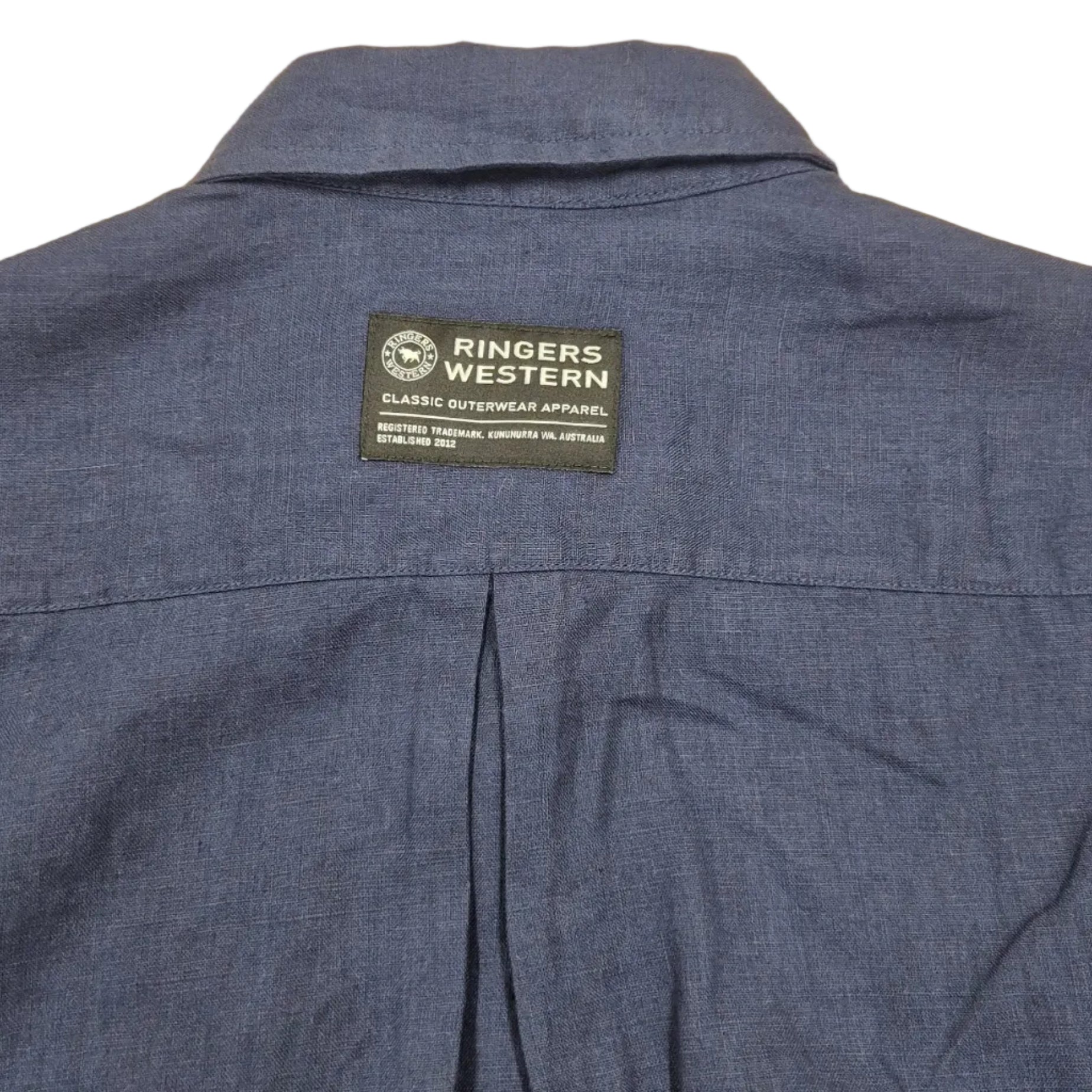 Ringers Western Mens Fieldstone L/S Linen Shirt (125173RW)  Navy