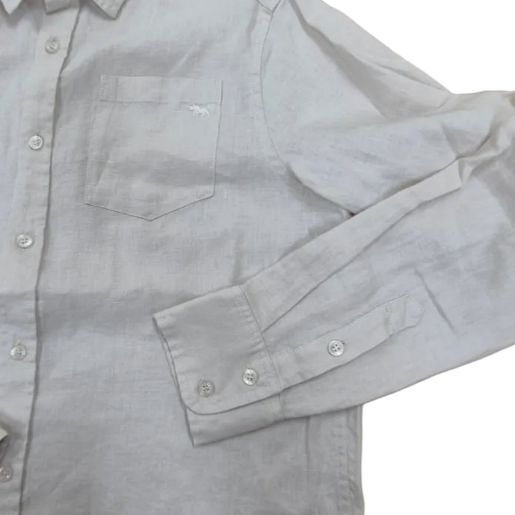 Ringers Western Mens Fieldstone L/S Linen Shirt (125173RW)  Sand