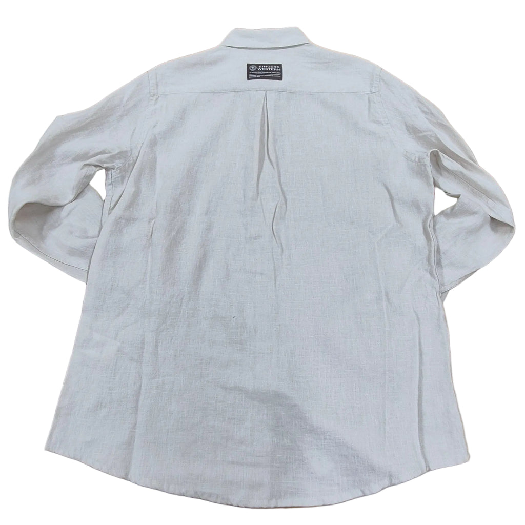 Ringers Western Mens Fieldstone L/S Linen Shirt (125173RW)  Sand