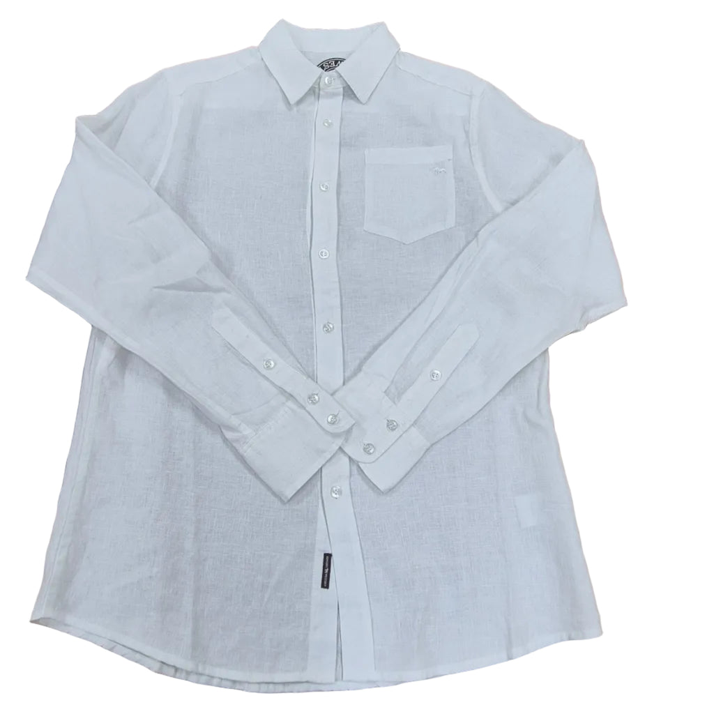 Ringers Western Mens Fieldstone L/S Linen Shirt (125173RW)  White