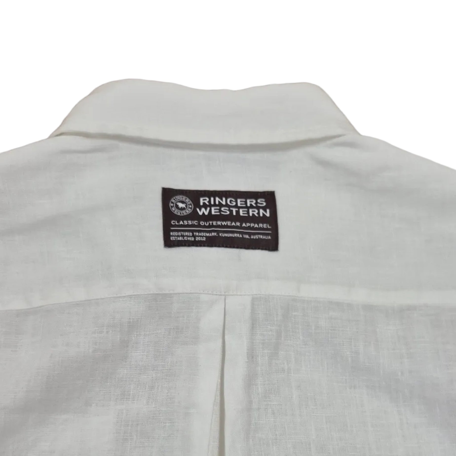 Ringers Western Mens Fieldstone L/S Linen Shirt (125173RW)  White