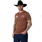 Ringers Western Mens Grayson S/S Stock Fit Tee (125198RW)  Washed Saddle Brown