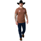 Ringers Western Mens Grayson S/S Stock Fit Tee (125198RW)  Washed Saddle Brown