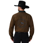 Ringers Western Mens Hawkeye Contrast Collar Full Button L/S Work Shirt (125206RW)  Saddle Brown