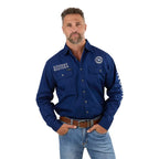 Ringers Western Mens Hawkeye Full Button Embroidered Work Shirt (118110002) Navy