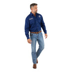 Ringers Western Mens Hawkeye Full Button Embroidered Work Shirt (118110002) Navy