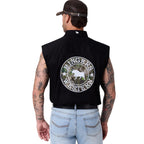 Ringers Western Mens Hawkeye Full Button Sleeveless Work Shirt (125143RW) Black Camo