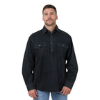 Ringers Western Mens King River Rugged S/S Half Button Work Shirt (125150RW)  Black