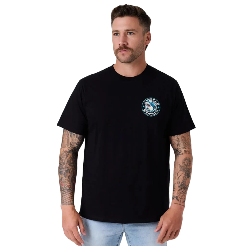 Ringers Western Mens Man Eater Loose Fit S/S Tee (125130RW) Black