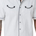 Ringers Western Mens Most Wanted Box Fit Button Up S/S Shirt (125202RW)  White/Charcoal