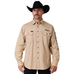 Ringers Western Mens Ridgecrest Full Button L/S Work Shirt (125194RW) Dark Sand