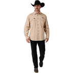 Ringers Western Mens Ridgecrest Full Button L/S Work Shirt (125194RW) Dark Sand