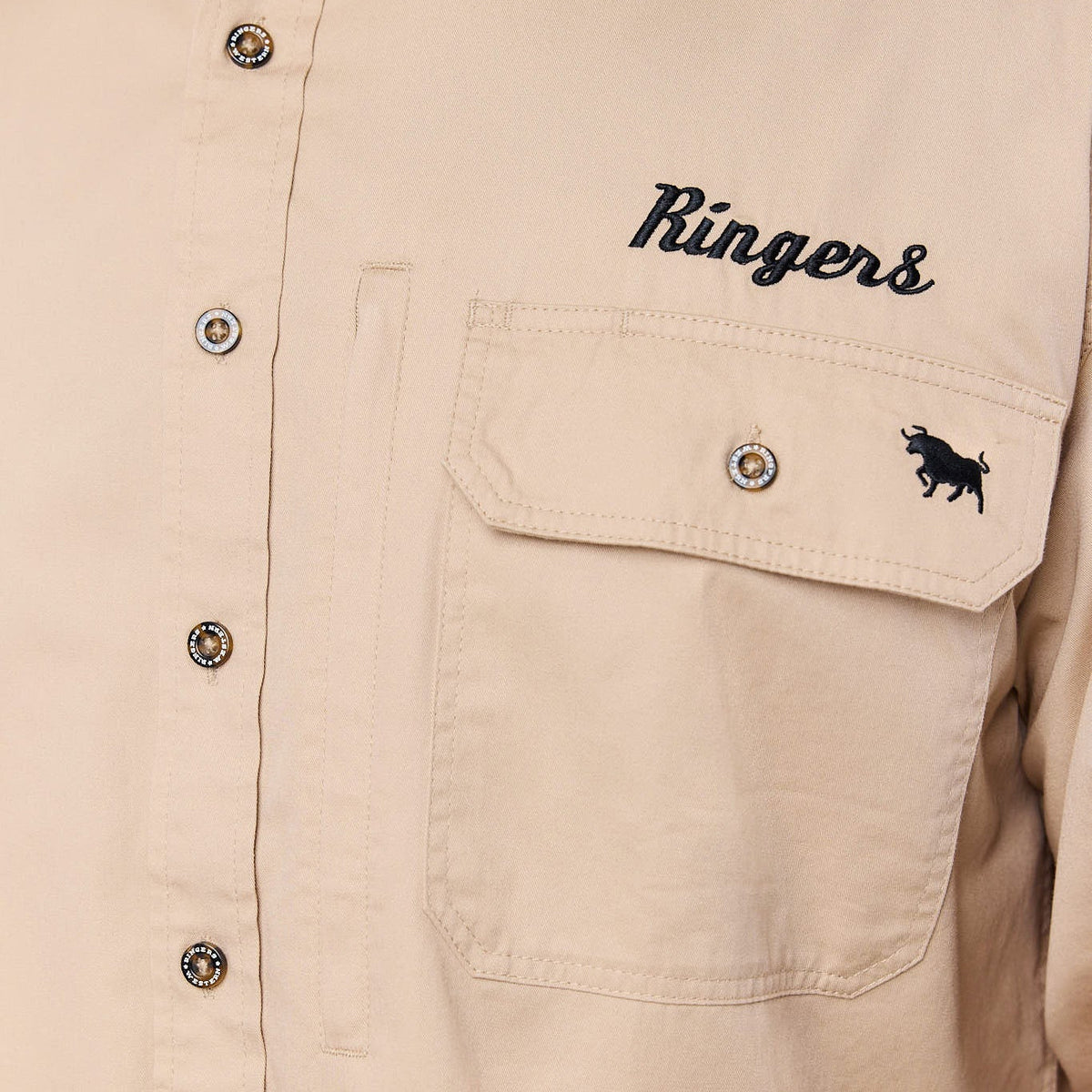 Ringers Western Mens Ridgecrest Full Button L/S Work Shirt (125194RW) Dark Sand