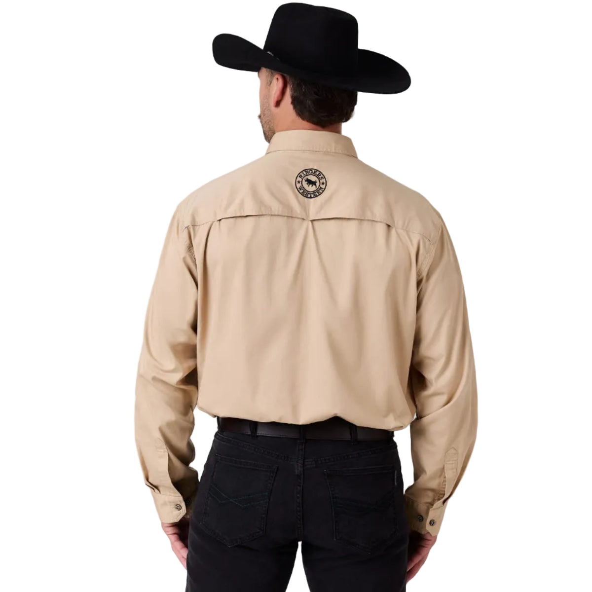 Ringers Western Mens Ridgecrest Full Button L/S Work Shirt (125194RW) Dark Sand