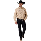 Ringers Western Mens Ridgecrest Full Button L/S Work Shirt (125194RW) Dark Sand